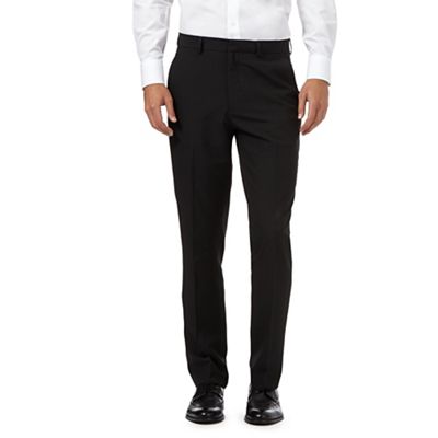 The Collection Big and tall black pinstripe flat front trousers